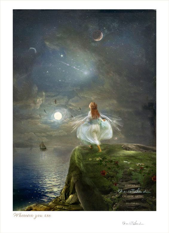 Настроение.... - Mounted Fairy art print Wherever you are  12x16_ - Wendy by Charlotte Bird.jpeg